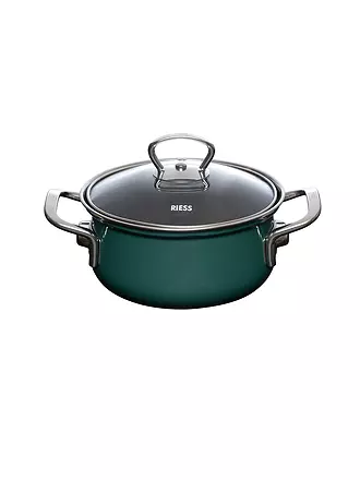 RIESS | Kasserolle mit Glasdeckel TEAL 16cm/1l Blaugruen | 